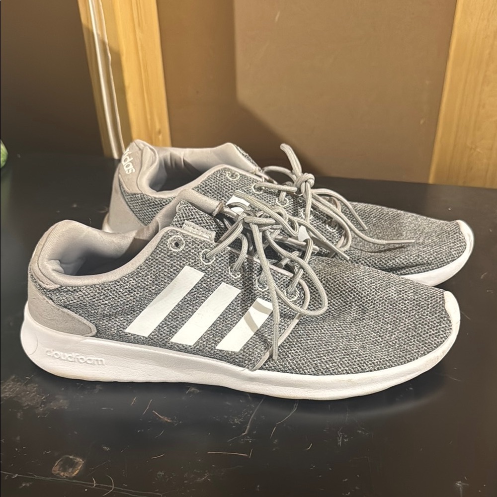 Adidas Gray Sneakers with White Stripes